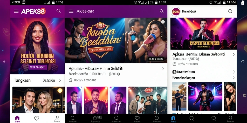 Antarmuka APEK88 yang modern dan informatif untuk pengguna Hiburan Selebriti.