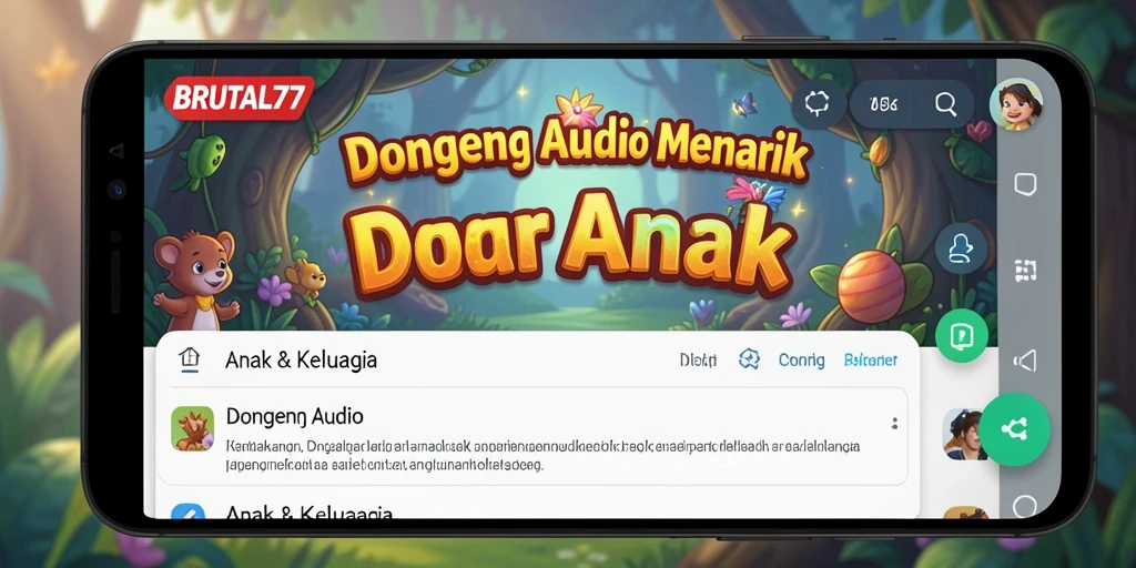 Antarmuka aplikasi BRUTAL77 yang menarik dan ramah anak.