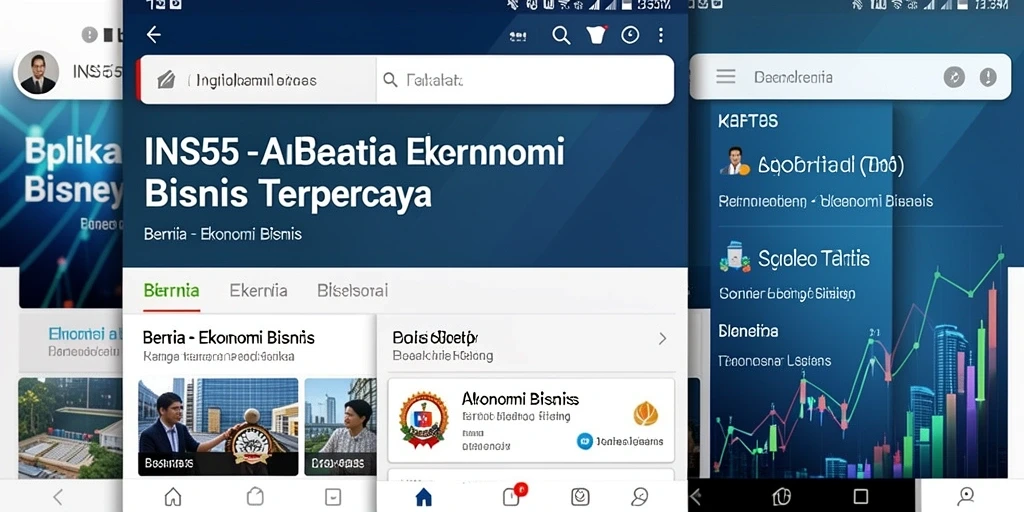 Screenshot antarmuka pengguna INS55 yang menampilkan berita ekonomi terkini.