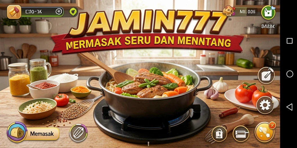 Tampilan antarmuka game JAMIN777 dengan fitur memasak yang menarik.