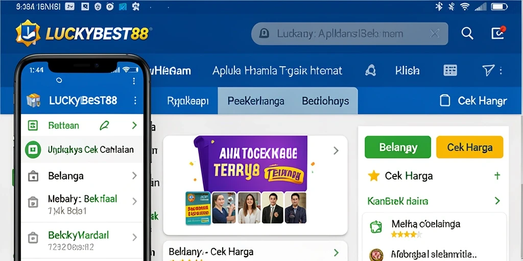 Antarmuka LUCKYBEST88 yang mudah digunakan untuk cek harga produk.