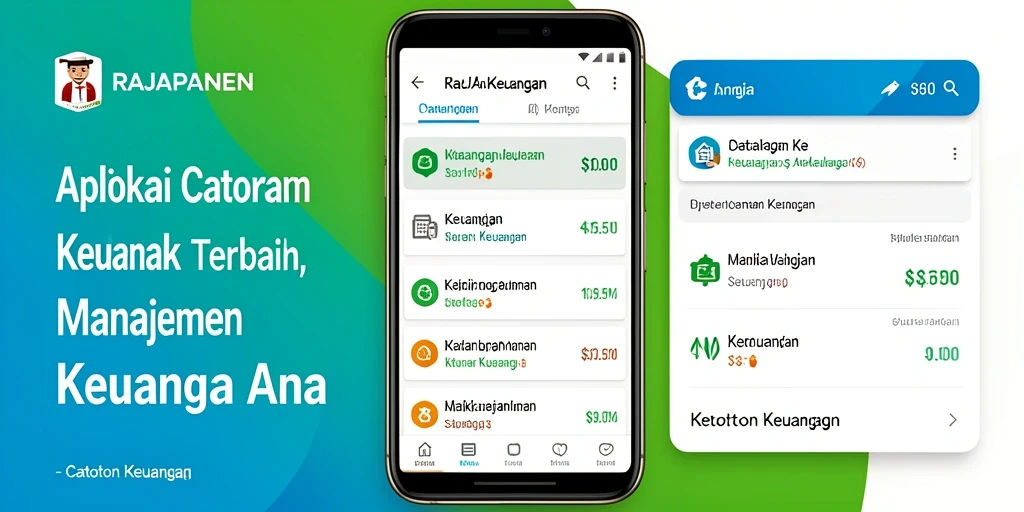 Tampilan utama RAJAPANEN yang menunjukkan catatan keuangan dan kategori pengeluaran.