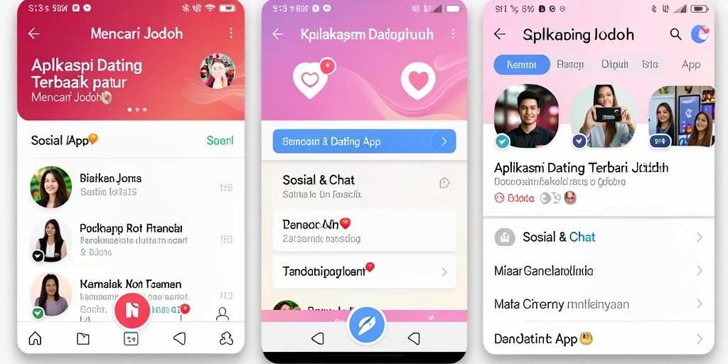Antarmuka S13 yang modern dan menarik untuk aplikasi Dating App.