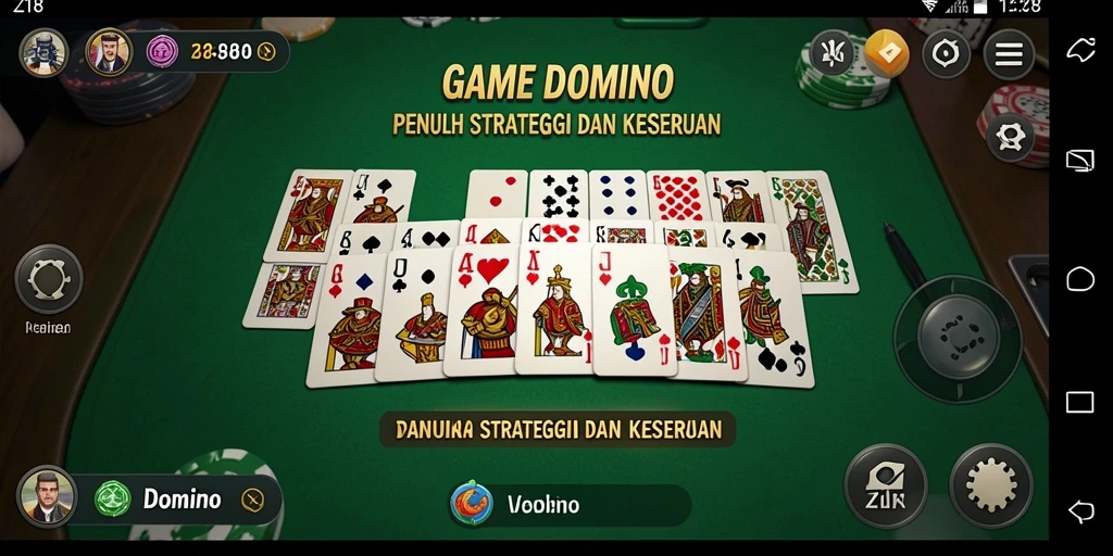 Tampilan antarmuka Z18 yang menarik untuk permainan Domino.